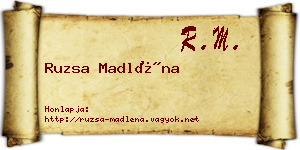 Ruzsa Madléna névjegykártya